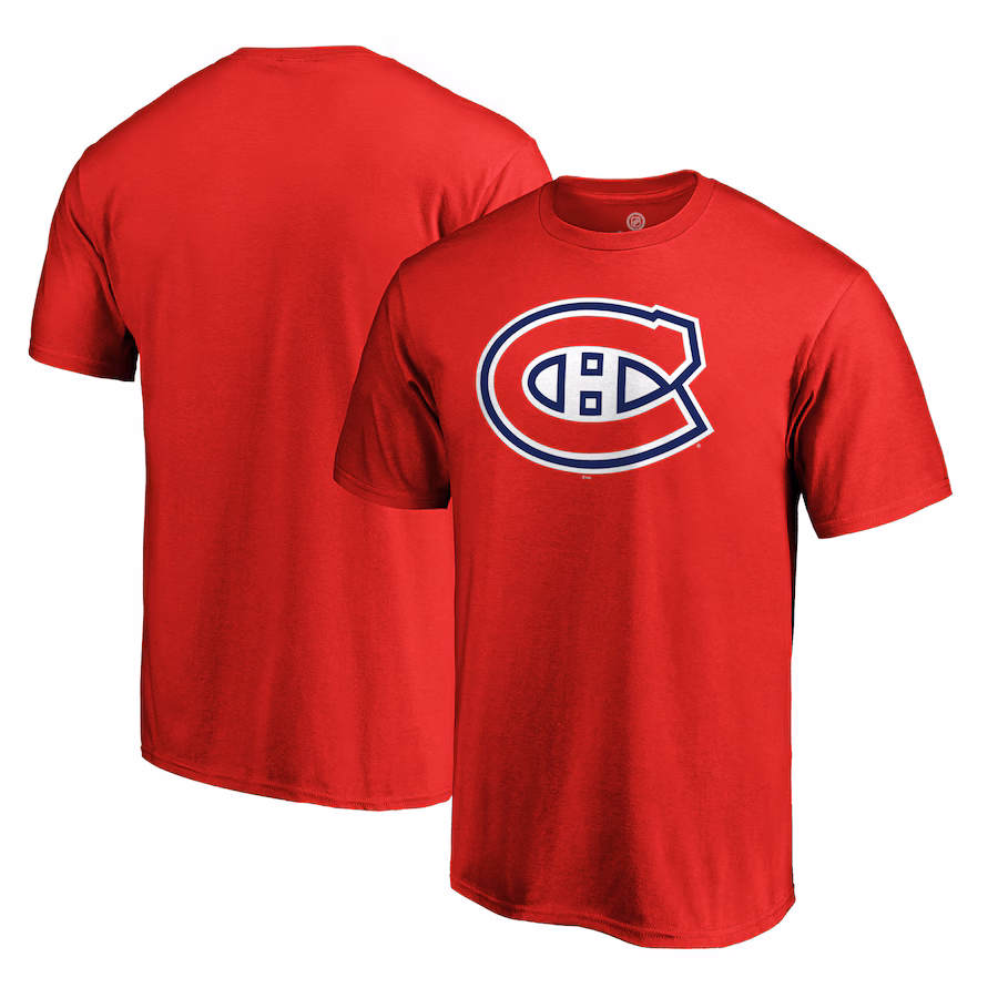 Men's Montreal Canadiens Red Primary Logo Team T-Shirt - ujerseystore