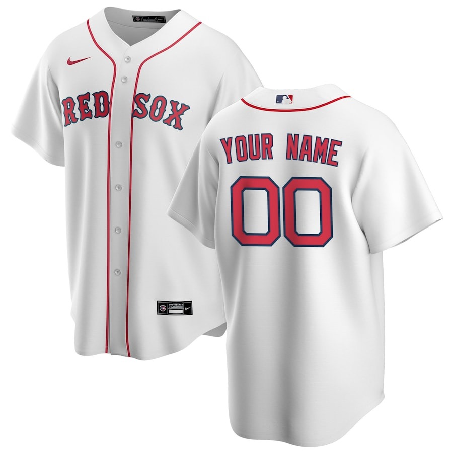 Men's Boston Red Sox Nike White Home Replica Custom Jersey - ujerseystore