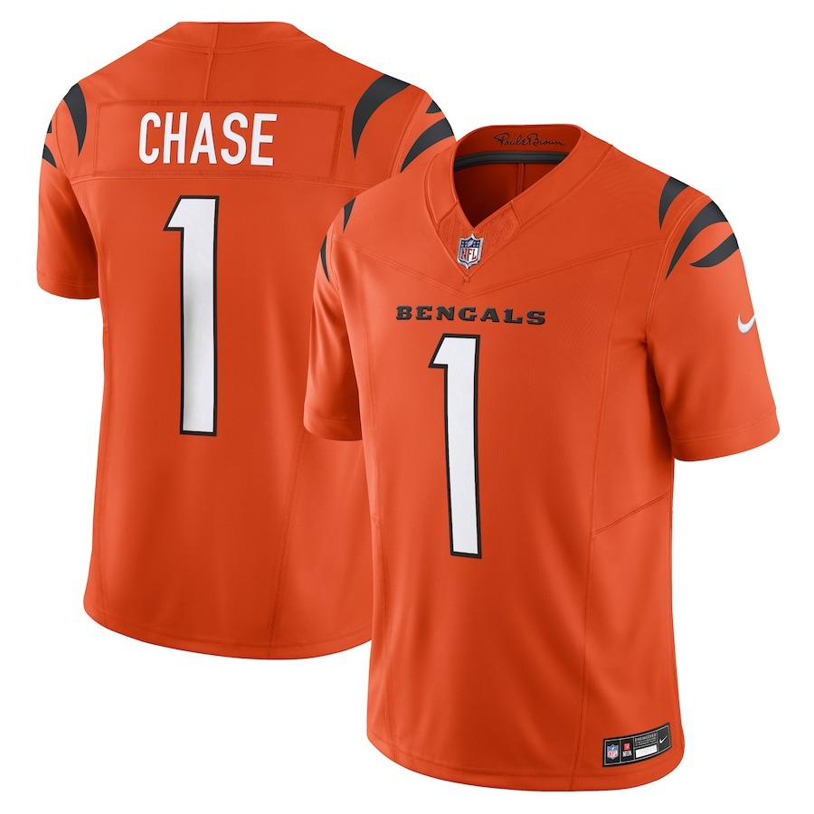 Men's Cincinnati Bengals Ja'Marr Chase Nike Orange Vapor F.U.S.E. Limited Jersey - ujerseystore