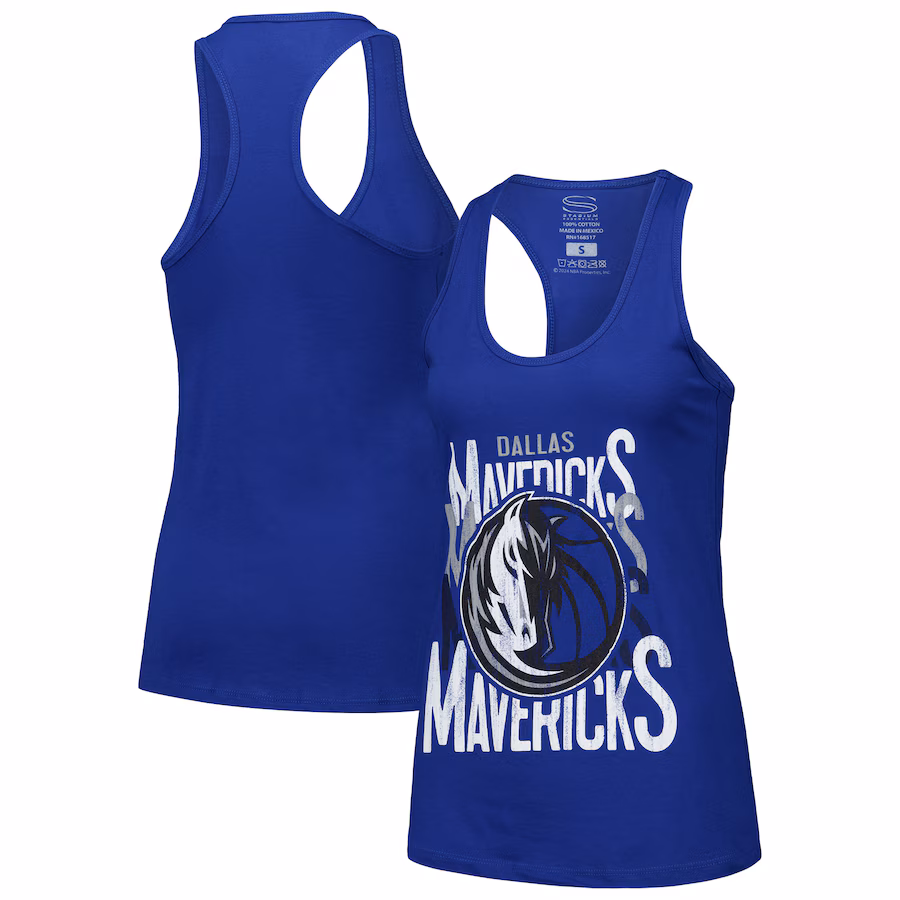 Women's Dallas Mavericks Stadium Essentials Blue Dedication Tank Top - ujerseystore