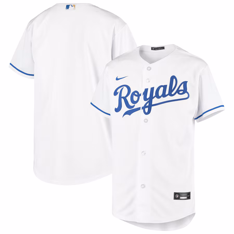 Youth Kansas City Royals Nike White Home Replica Team Jersey - ujerseystore