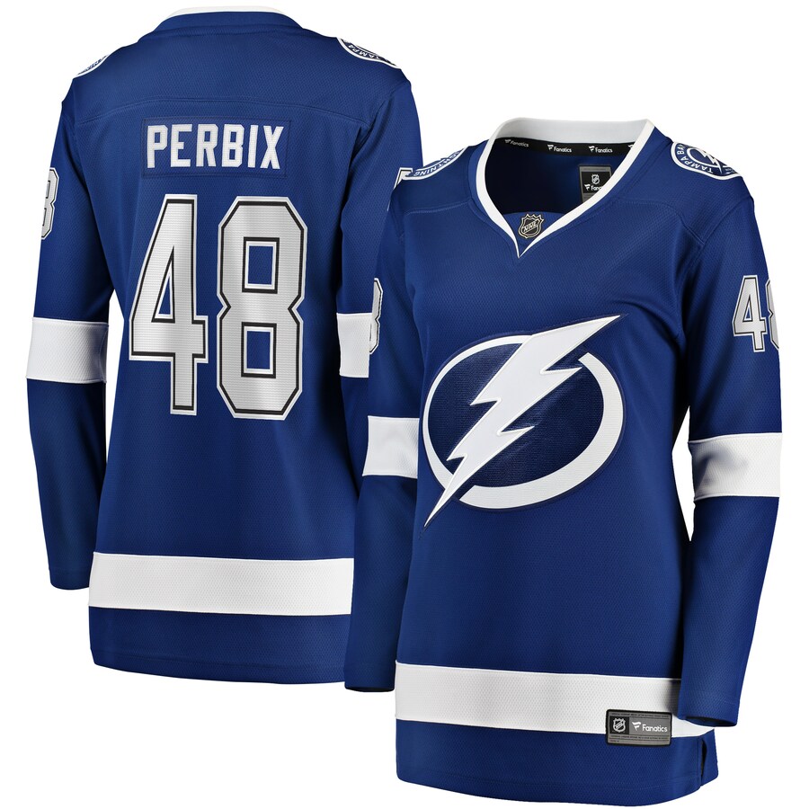 Women's Tampa Bay Lightning Nick Perbix Fanatics Branded Blue Home Breakaway Player Jersey - ujerseystore