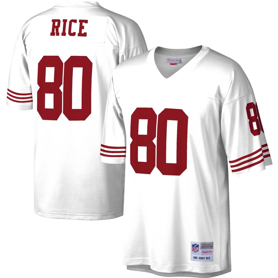Men's San Francisco 49ers Jerry Rice Mitchell & Ness White Legacy Replica Jersey - ujerseystore