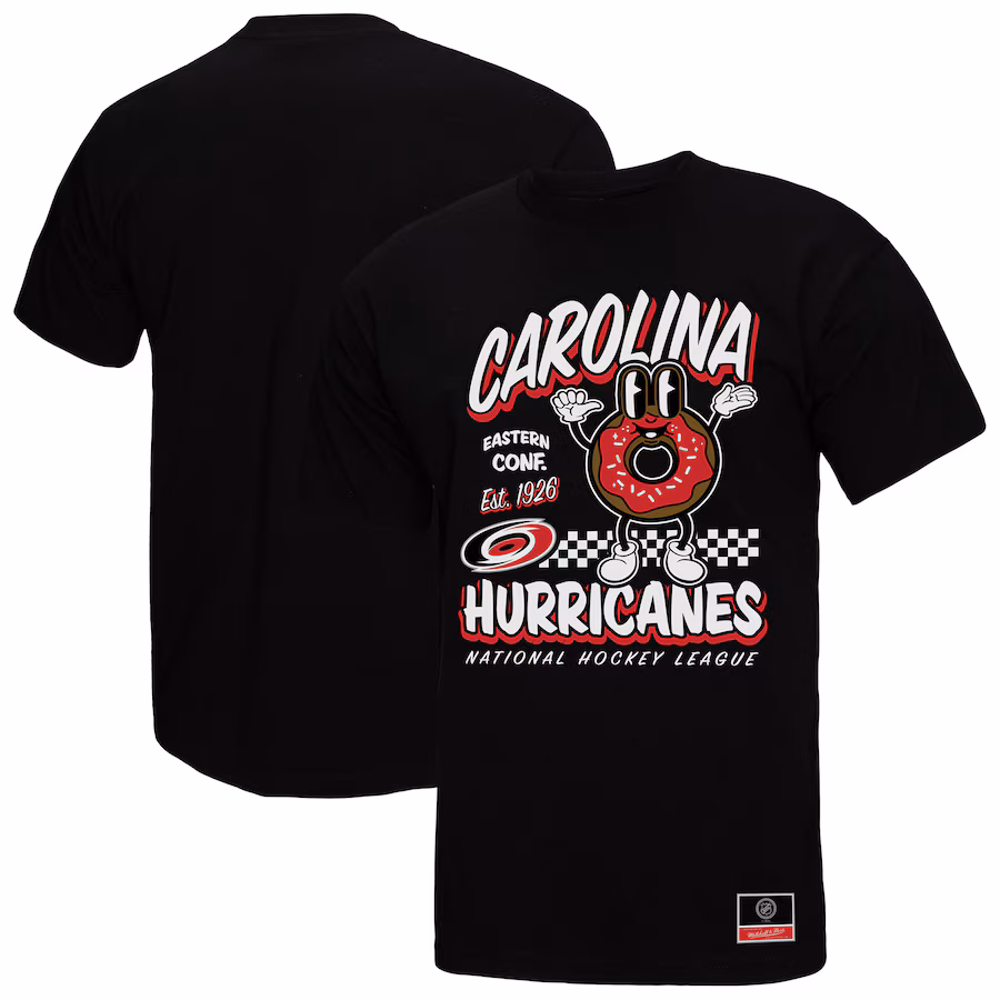 Men's Carolina Hurricanes Mitchell & Ness Black Local Food T-Shirt - ujerseystore