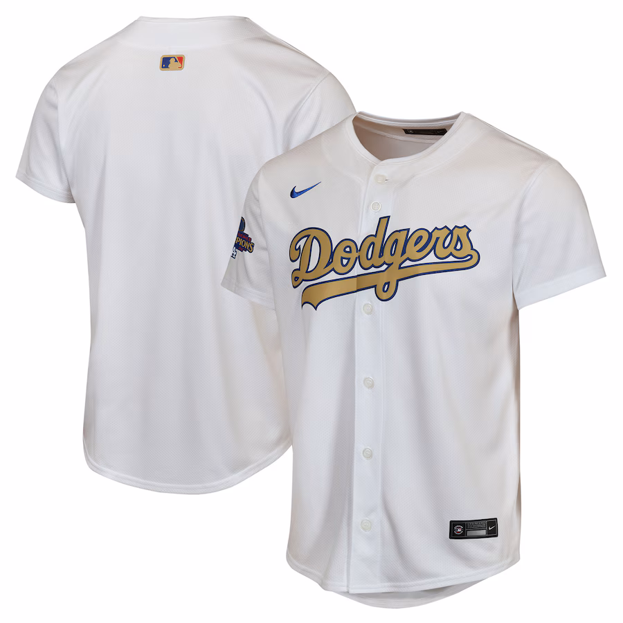 Youth Los Angeles Dodgers Nike White 2025 Gold Collection Limited Jersey - ujerseystore