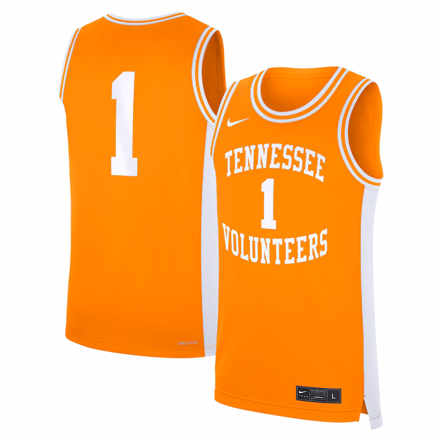 Men's Nike #1 Tennessee Orange Tennessee Volunteers Road Replica Jersey - ujerseystore