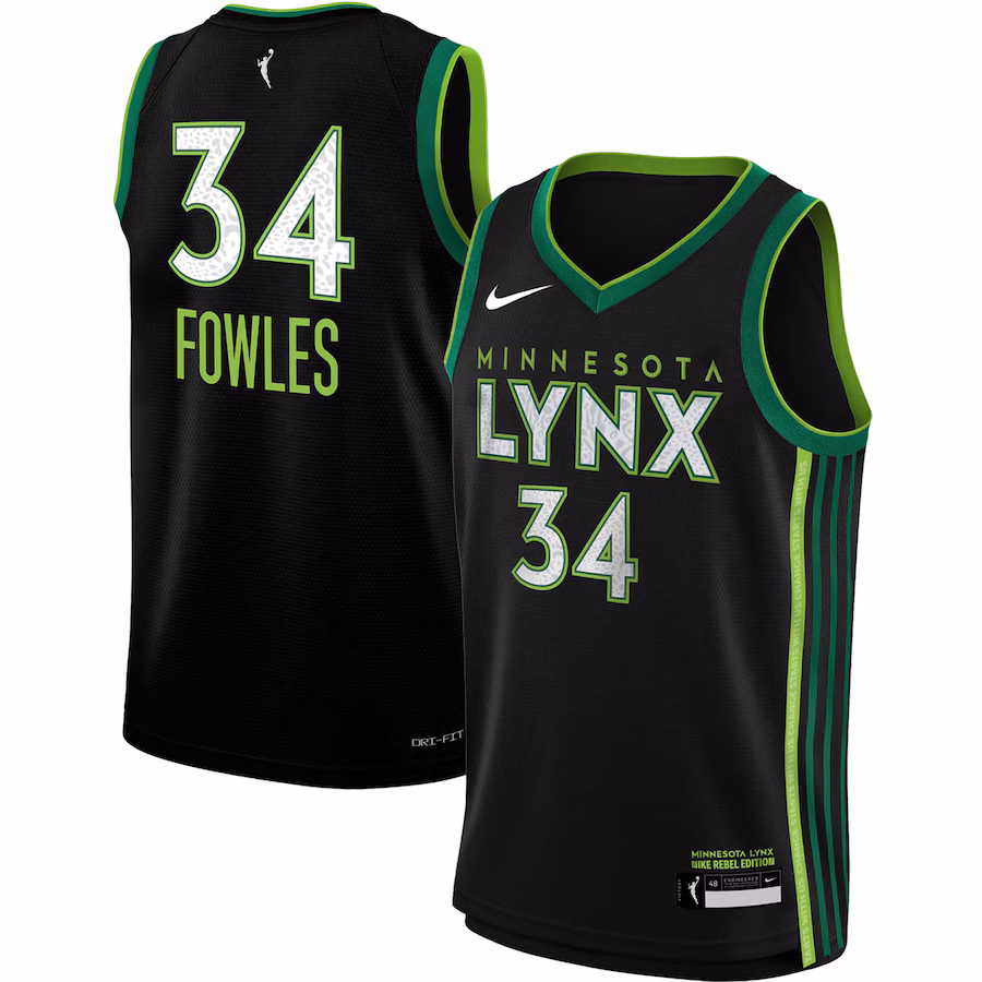 Youth Minnesota Lynx Sylvia Fowles Nike Black 2023 Rebel Edition Victory Player Jersey - ujerseystore