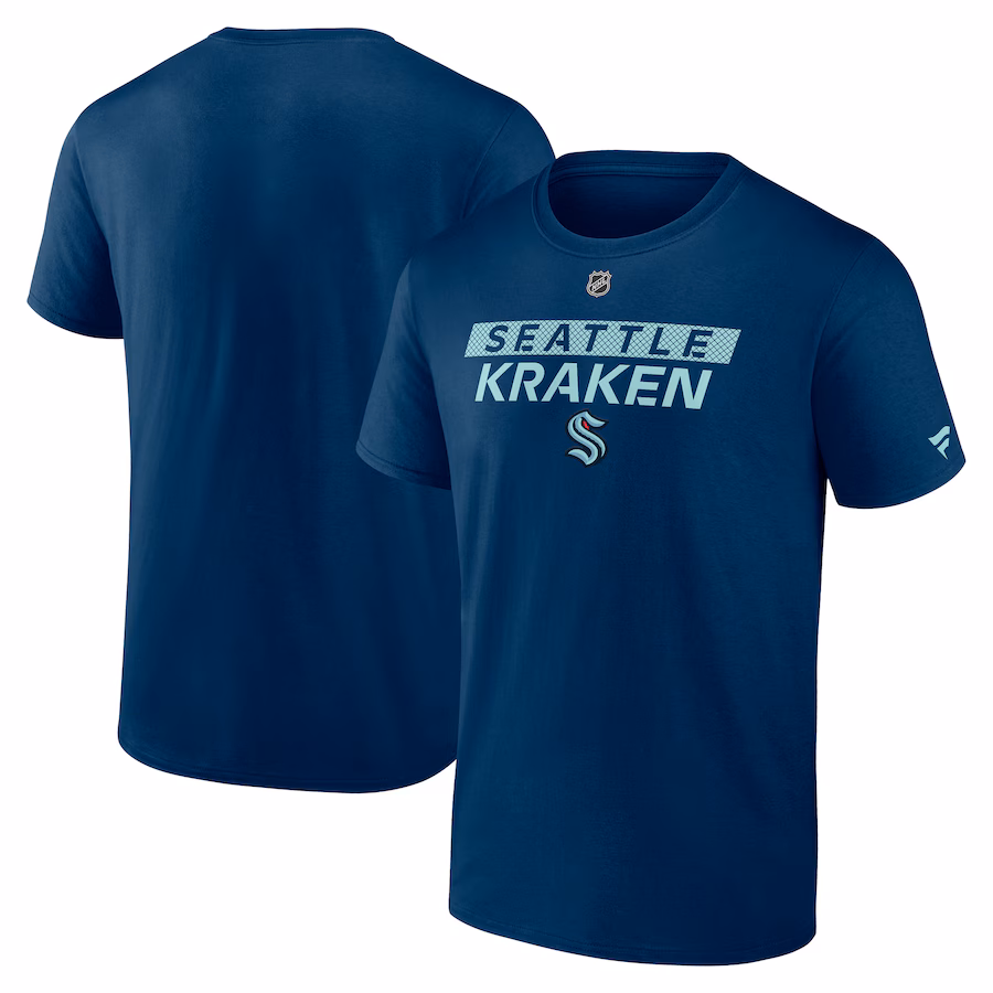 Men's Seattle Kraken Fanatics Deep Sea Blue Authentic Pro Core Primary T-Shirt - ujerseystore