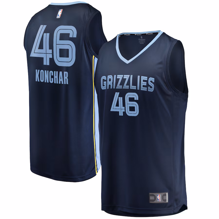 Men's Memphis Grizzlies John Konchar Fanatics Navy Fast Break Replica Jersey - Icon Edition - ujerseystore