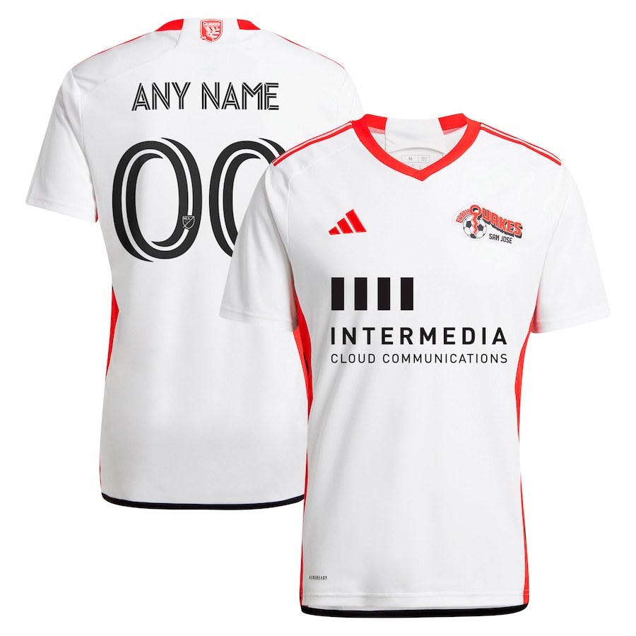 Men's San Jose Earthquakes  adidas White 2024 The 50 Kit Replica Custom Jersey - ujerseystore