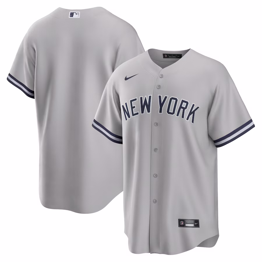 Men's New York Yankees Nike Gray Road Replica Team Jersey - ujerseystore