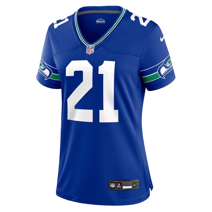 Women's Seattle Seahawks Devon Witherspoon Nike Royal Throwback Player Game Jersey - ujerseystore
