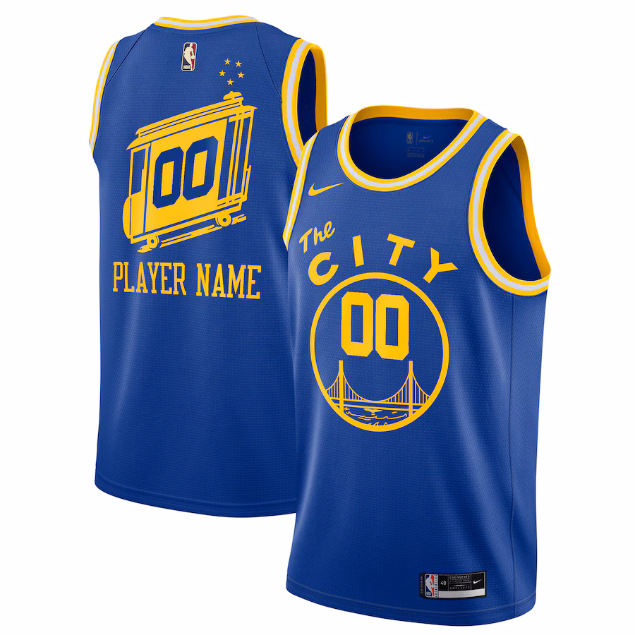 Men's Golden State Warriors Nike Blue 2020/21 Hardwood Classics Swingman Custom Jersey - ujerseystore