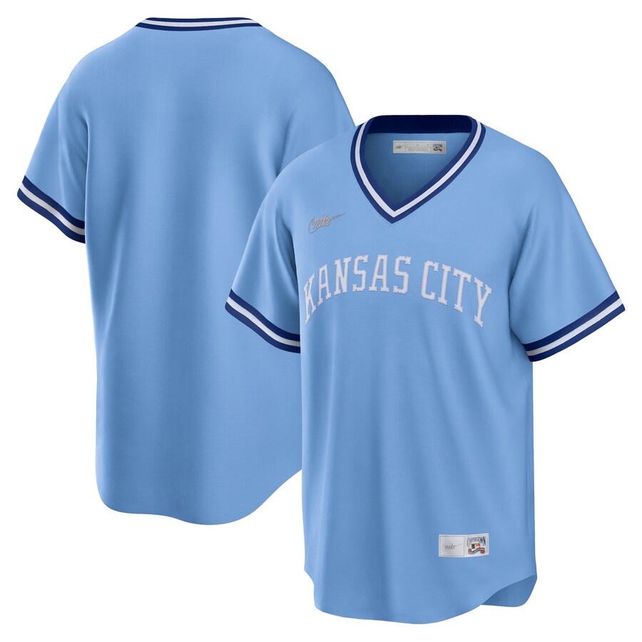 Men's Kansas City Royals Nike Light Blue Road Cooperstown Collection Team Jersey - ujerseystore