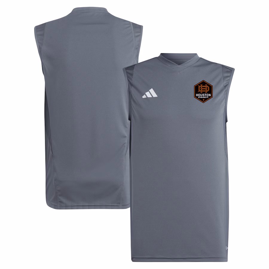 Men's Houston Dynamo FC adidas Gray 2024 Sleeveless Training Jersey - ujerseystore