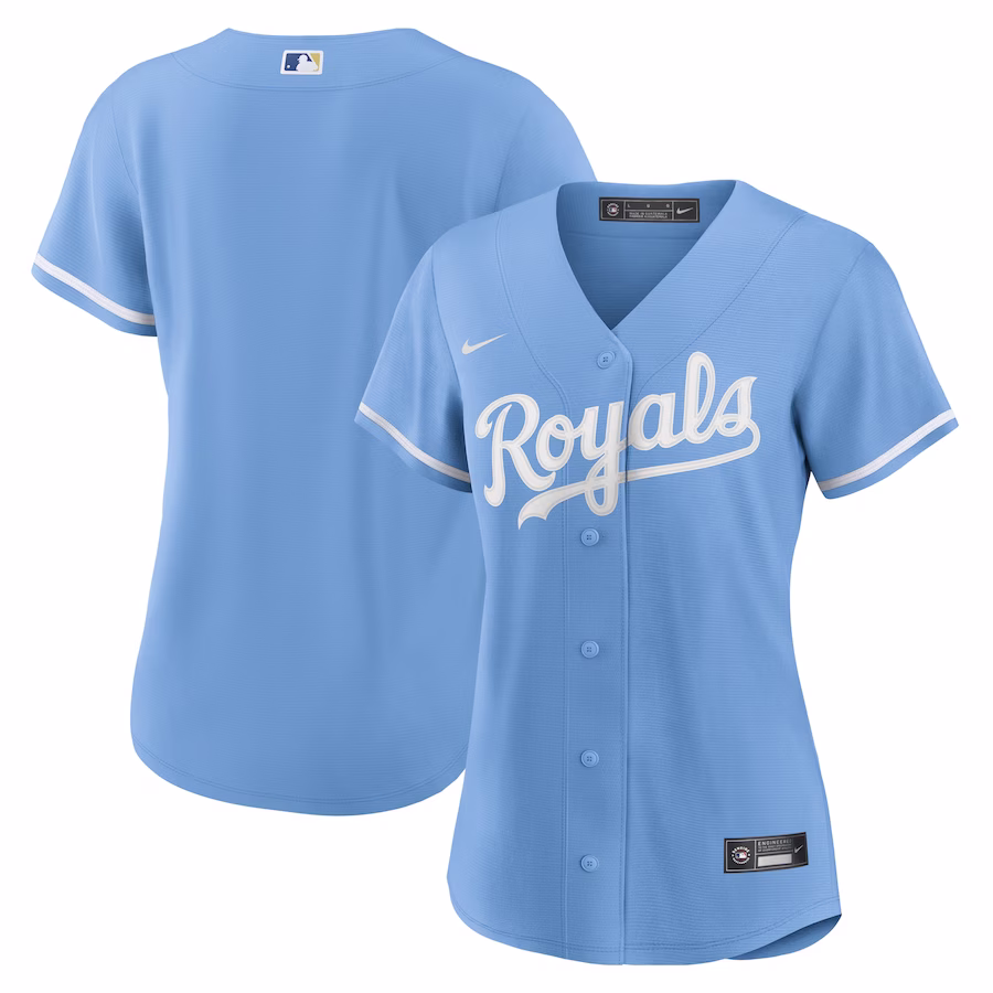 Women's Kansas City Royals Nike Light Blue Alternate Replica Team Logo Jersey - ujerseystore