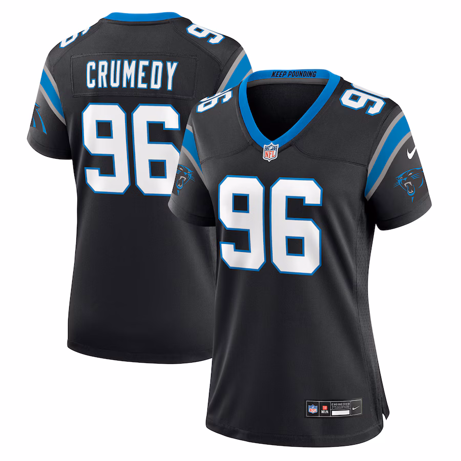 Women's Carolina Panthers Jaden Crumedy Nike Black Game Jersey - ujerseystore