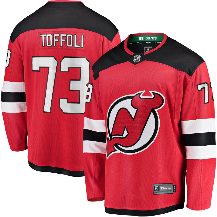 Men's New Jersey Devils Tyler Toffoli Fanatics Branded Red Home Breakaway Player Jersey - ujerseystore