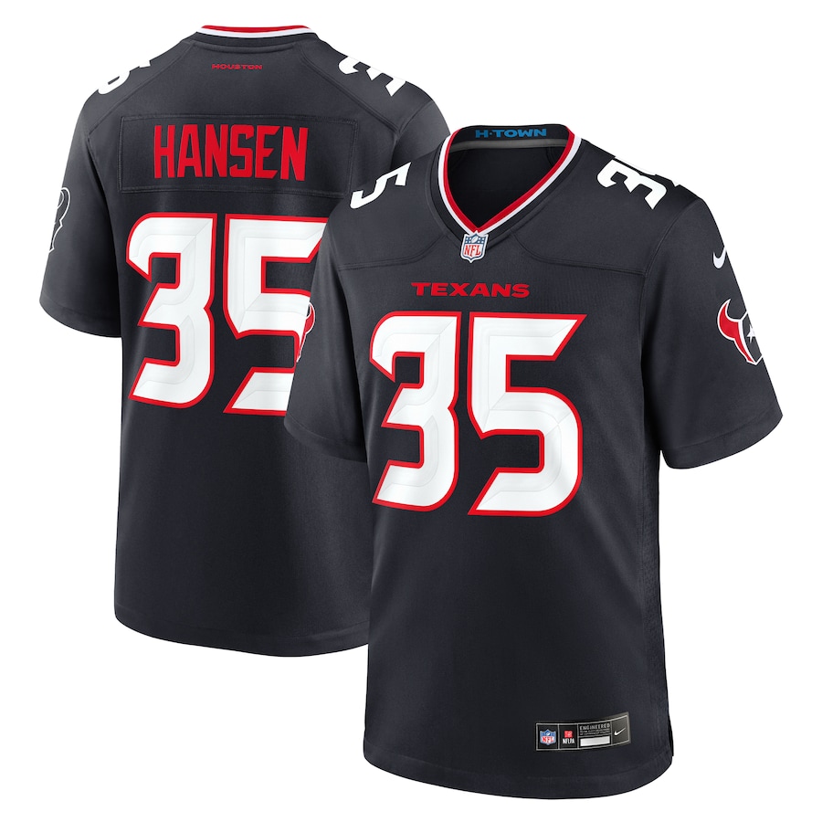 Men's Houston Texans Jake Hansen Nike  Navy Team Game Jersey - ujerseystore