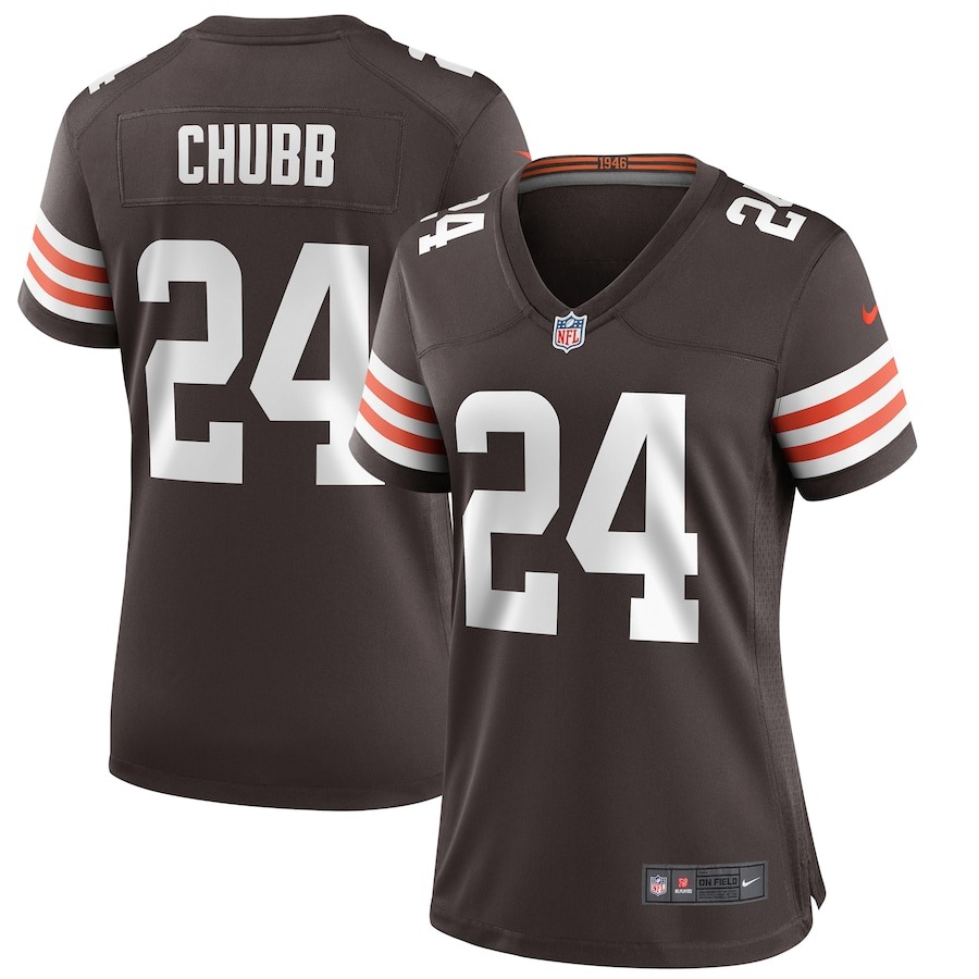 Women's Cleveland Browns Nick Chubb Nike Brown Game Jersey - ujerseystore