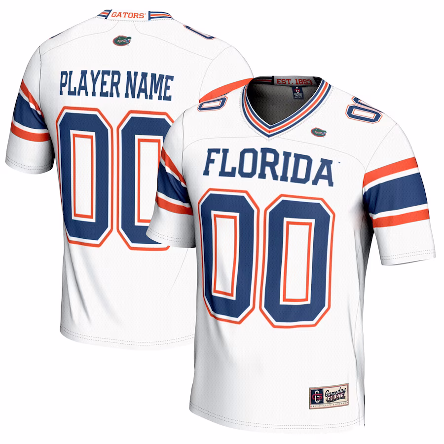 Florida Gators GameDay Greats Youth NIL Pick-A-Player Football Jersey - White - ujerseystore