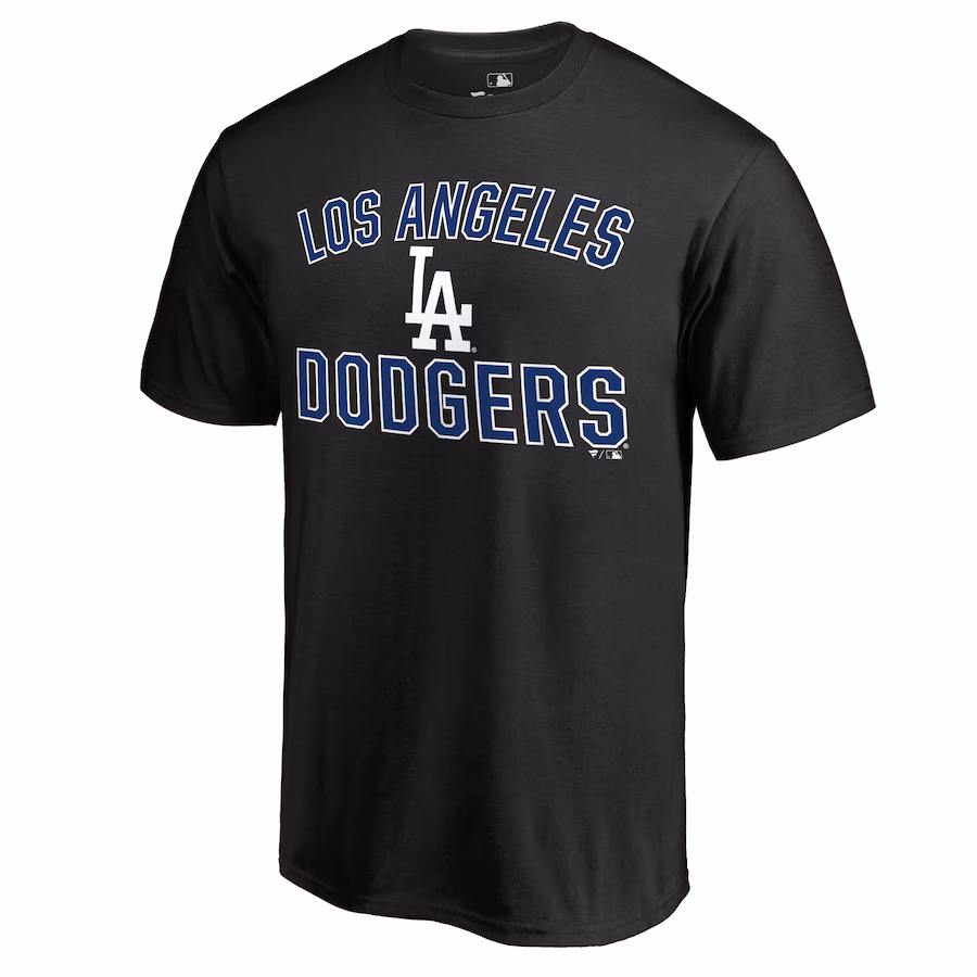 Men's Los Angeles Dodgers Black Team Victory Arch T-Shirt - ujerseystore