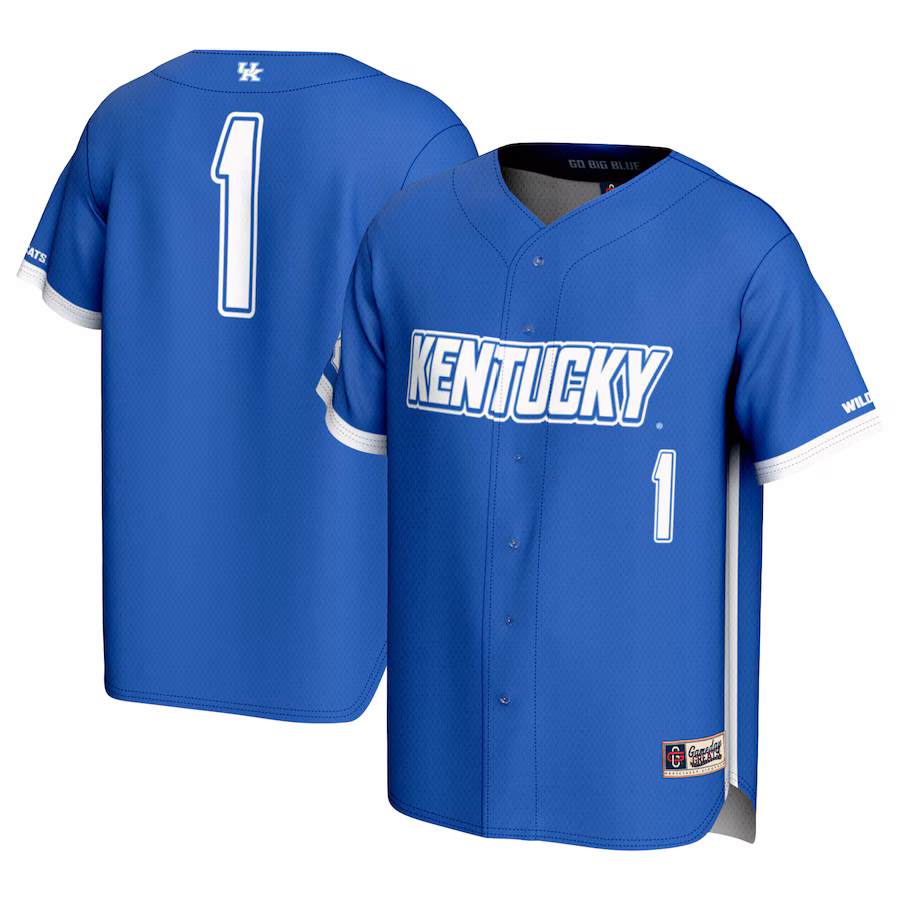#1 Kentucky Wildcats GameDay Greats Youth Lightweight Baseball Jersey - Royal - ujerseystore