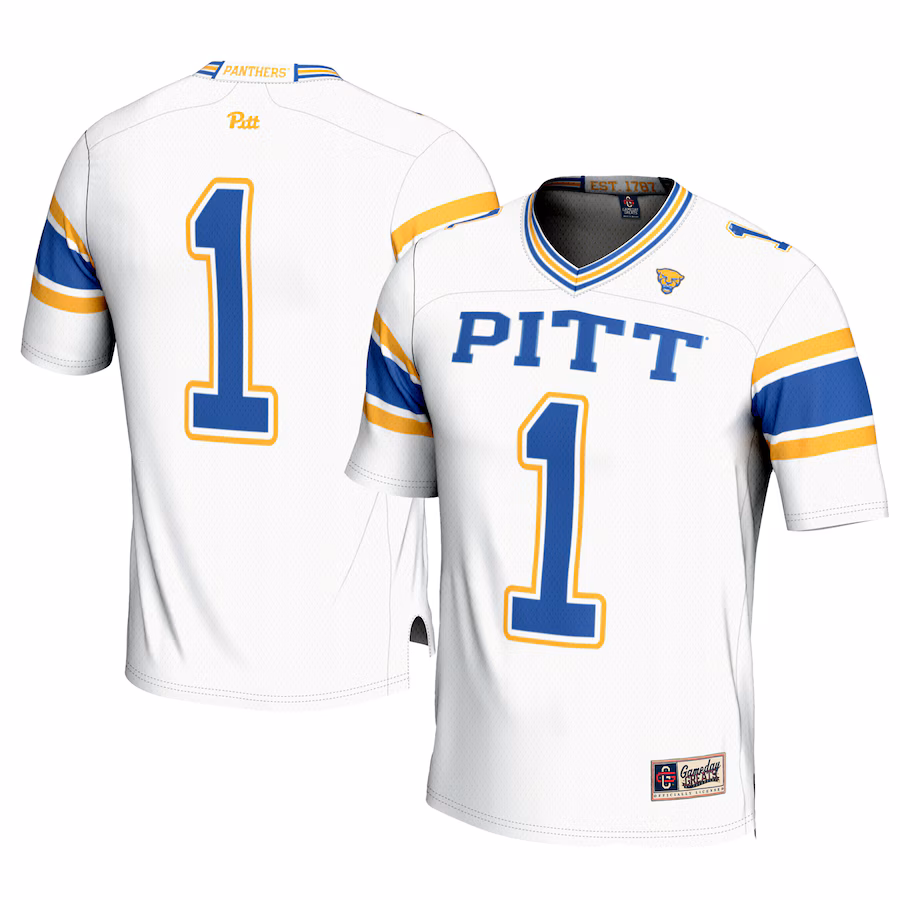 Men's GameDay Greats #1 White Pitt Panthers Football Jersey - ujerseystore