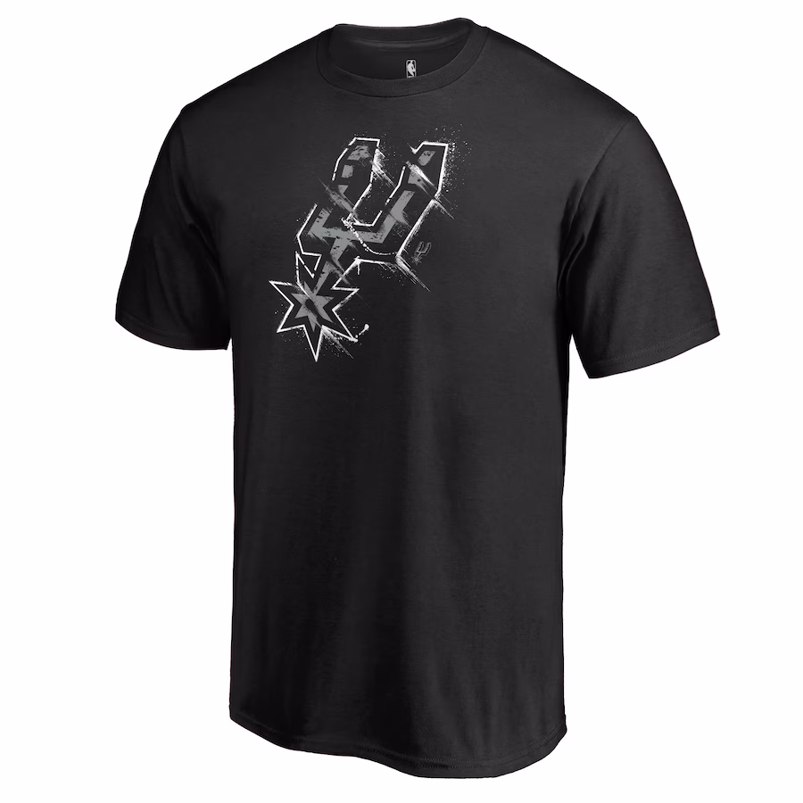 Men's San Antonio Spurs Black Splatter Logo T-Shirt - ujerseystore