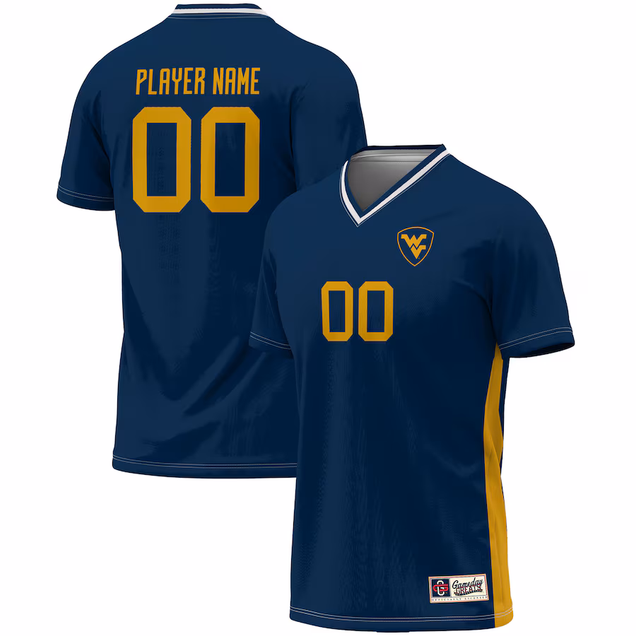 West Virginia Mountaineers GameDay Greats Youth Pick-A-Player NIL Lightweight Soccer Jersey - Navy - ujerseystore