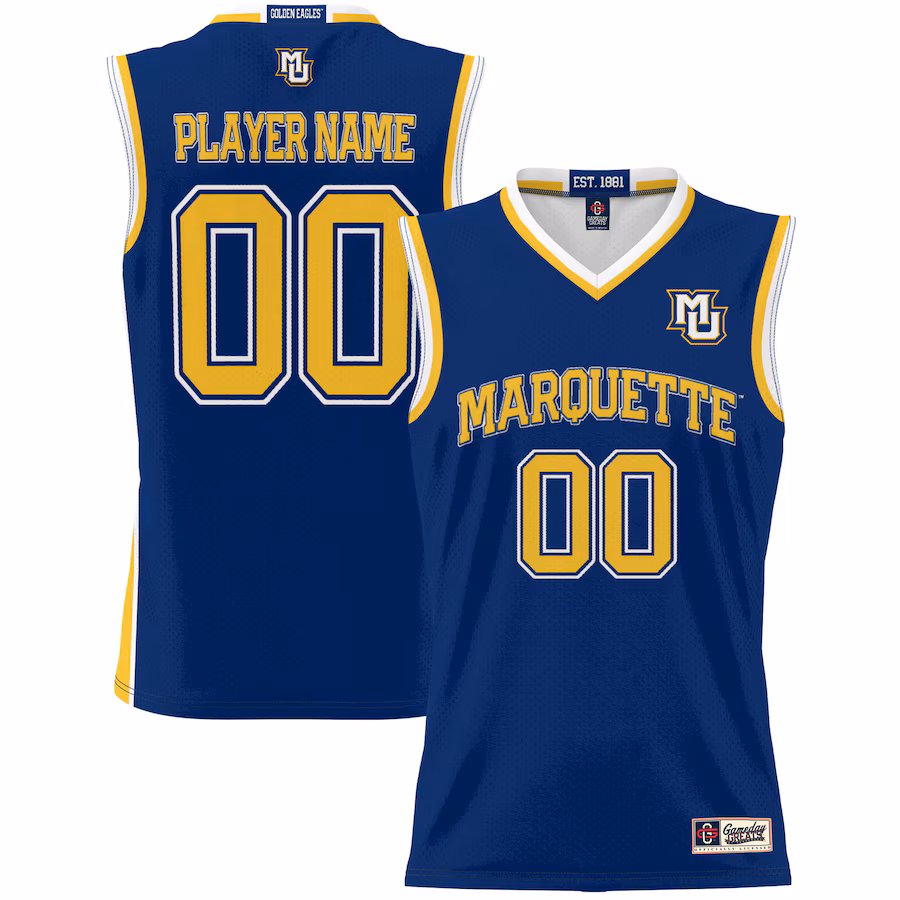 Marquette Golden Eagles GameDay Greats Unisex  Lightweight NIL Pick-A-Player Basketball Jersey - Navy - ujerseystore