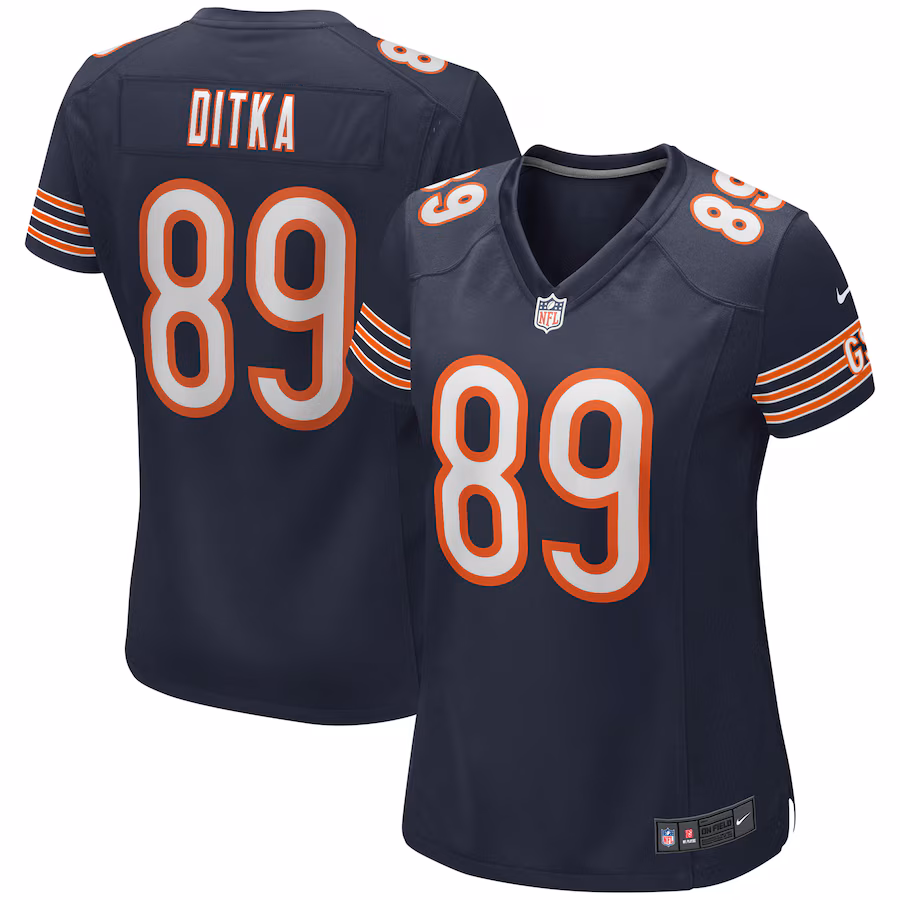 Women's Chicago Bears Mike Ditka Nike Navy Game Retired Player Jersey - ujerseystore