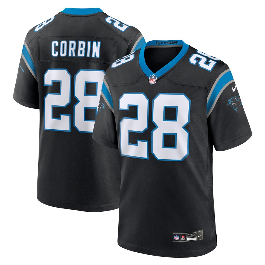 Men's Carolina Panthers Jashaun Corbin Nike  Black Team Game Jersey - ujerseystore