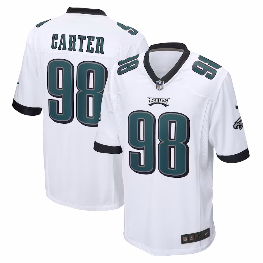 Men's Philadelphia Eagles Jalen Carter Nike  White  Game Jersey - ujerseystore