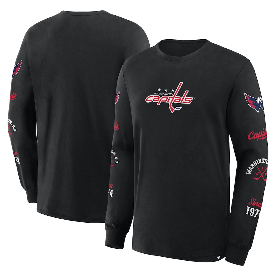 Men's Washington Capitals Fanatics Black Boxed In Legacy Long Sleeve T-Shirt - ujerseystore