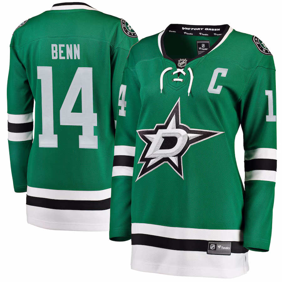 Women's Dallas Stars Jamie Benn Fanatics Green Home Breakaway Player Jersey - ujerseystore