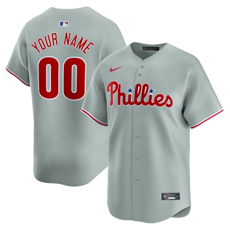 Men's Philadelphia Phillies  Nike Gray Away Limited Custom Jersey - ujerseystore