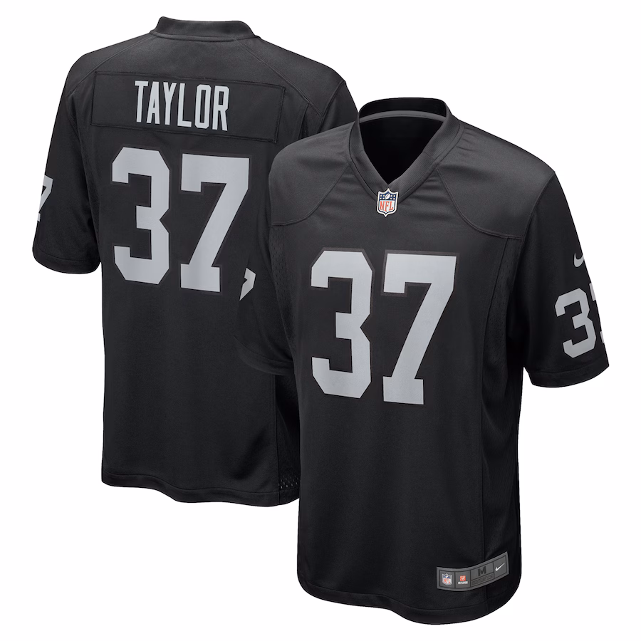 Men's Las Vegas Raiders Trey Taylor Nike Black Team Game Jersey - ujerseystore