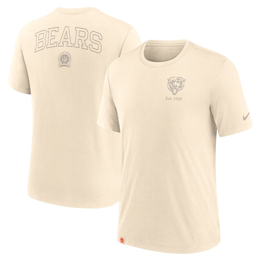 Men's Chicago Bears Nike Cream Glory Tri-Blend T-Shirt - ujerseystore