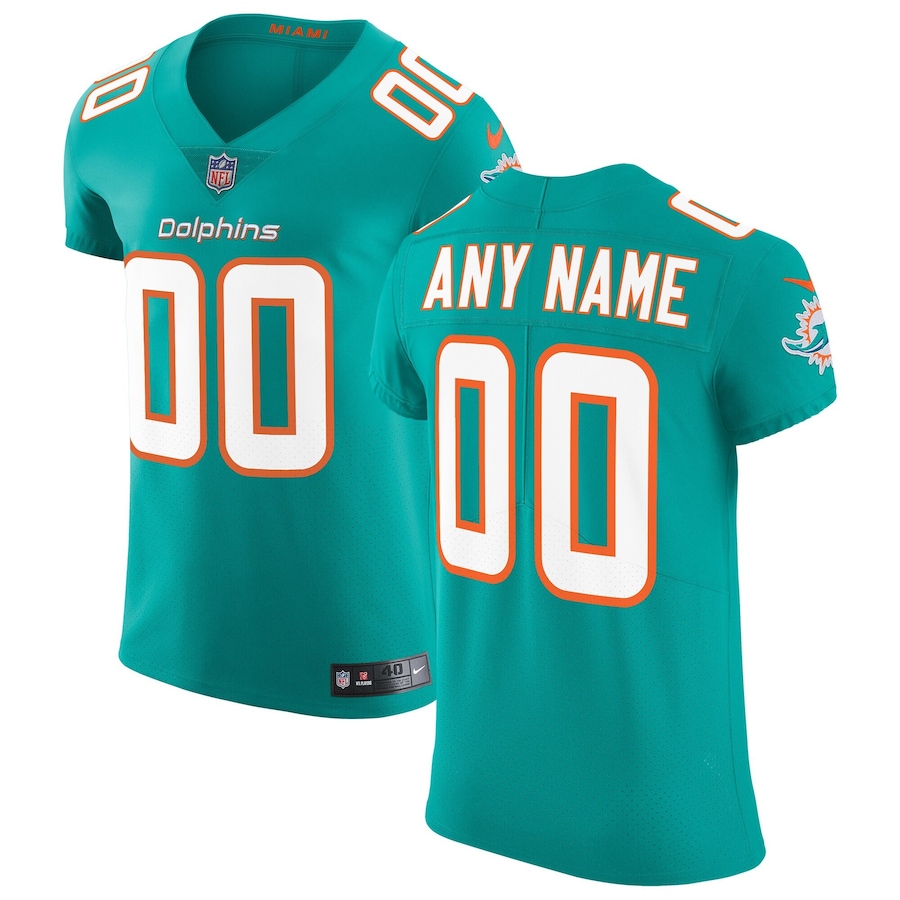 Men's Miami Dolphins Nike Aqua Vapor Untouchable Elite Custom Jersey - ujerseystore