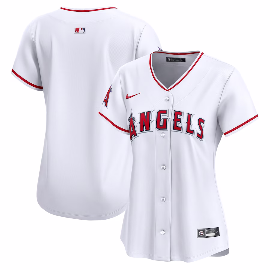Women's Los Angeles Angels Nike White Home Limited Jersey - ujerseystore