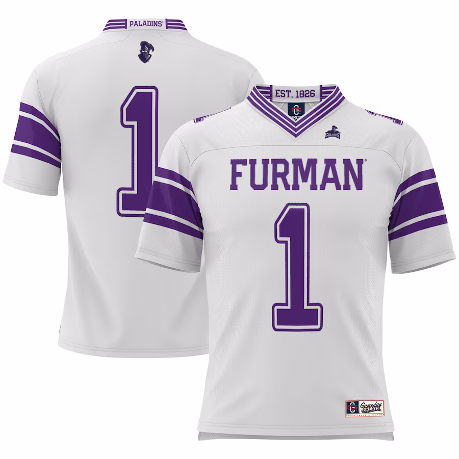 Furman Paladins GameDay Greats Youth #1 Football Jersey -  White - ujerseystore
