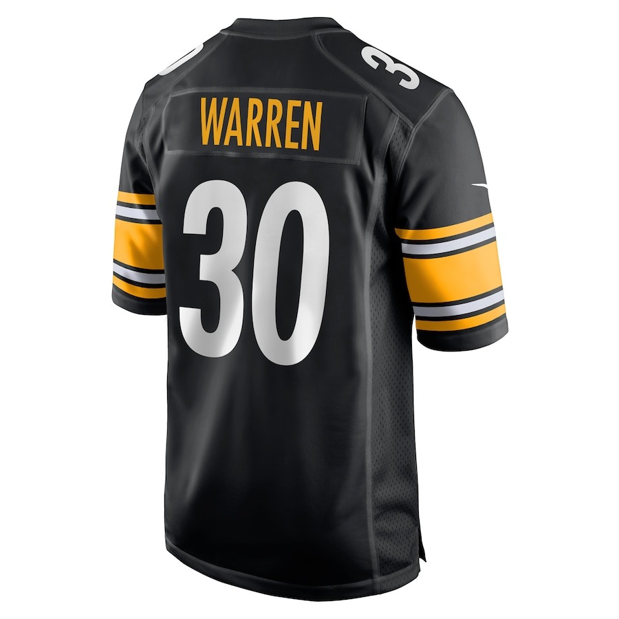 Men's Pittsburgh Steelers Jaylen Warren Nike Black Game Player Jersey - ujerseystore