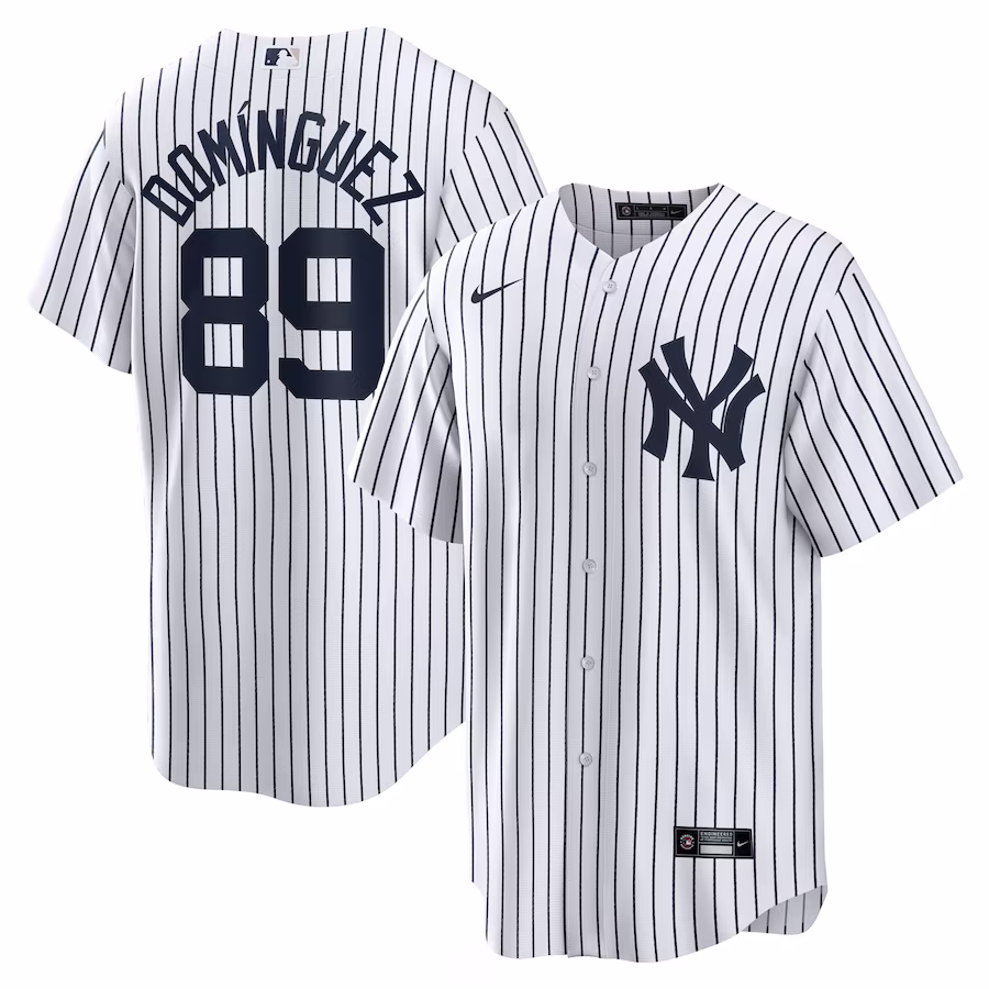 Men's New York Yankees Jasson Dominguez Nike White Home Official Replica Player Jersey - ujerseystore