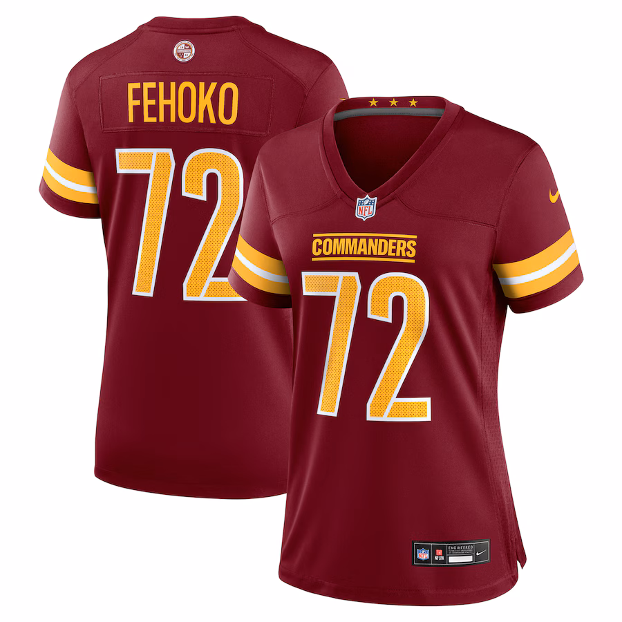 Women's Washington Commanders Viliami Fehoko Jr. Nike Burgundy Team Game Jersey - ujerseystore