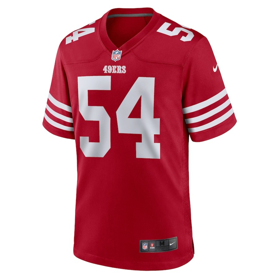 Men's San Francisco 49ers Fred Warner Nike Scarlet Player Game Jersey - ujerseystore