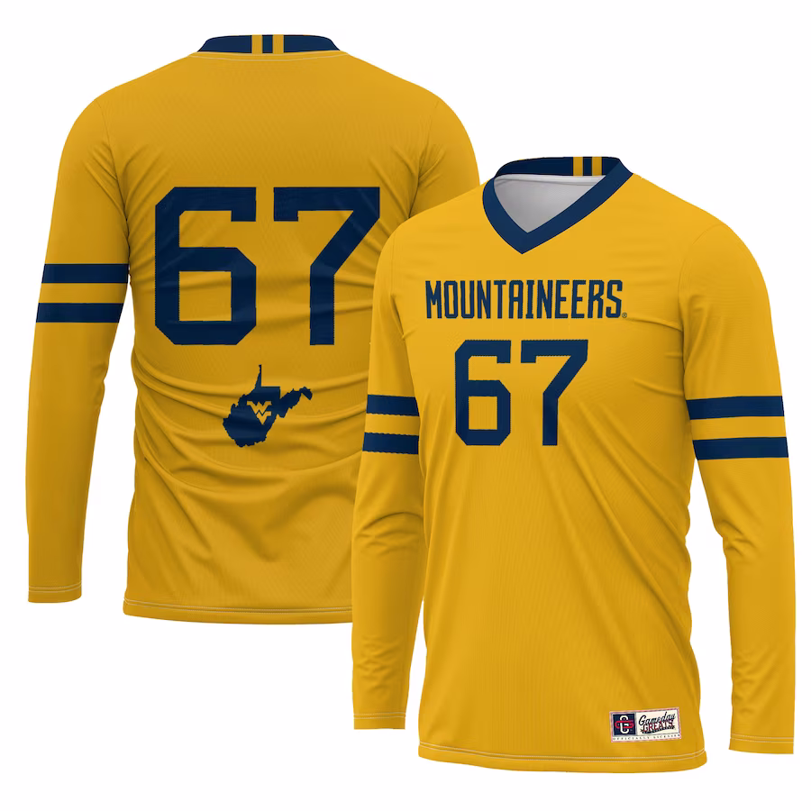 #1 West Virginia Mountaineers GameDay Greats Unisex Lightweight Volleyball Jersey - Gold - ujerseystore