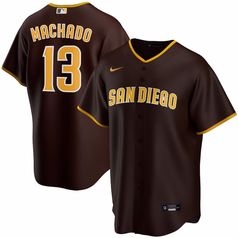 Men's San Diego Padres Manny Machado Nike Brown Alternate Replica Player Jersey - ujerseystore