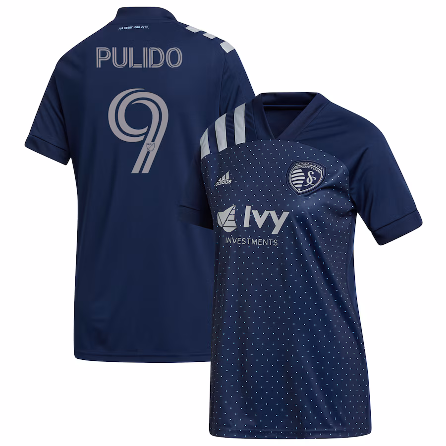 Women's Sporting Kansas City Alan Pulido adidas Navy 2020 Swiss Dots Replica Jersey - ujerseystore