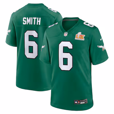 Men's Philadelphia Eagles DeVonta Smith Nike Kelly Green Super Bowl LIX 2nd Alternate Game Jersey - ujerseystore